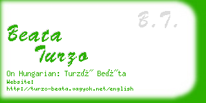 beata turzo business card